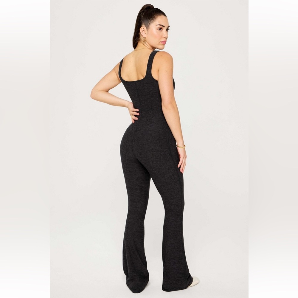 Fabletics Black Heather Flare Jumpsuit XLT - Picture 2 of 5